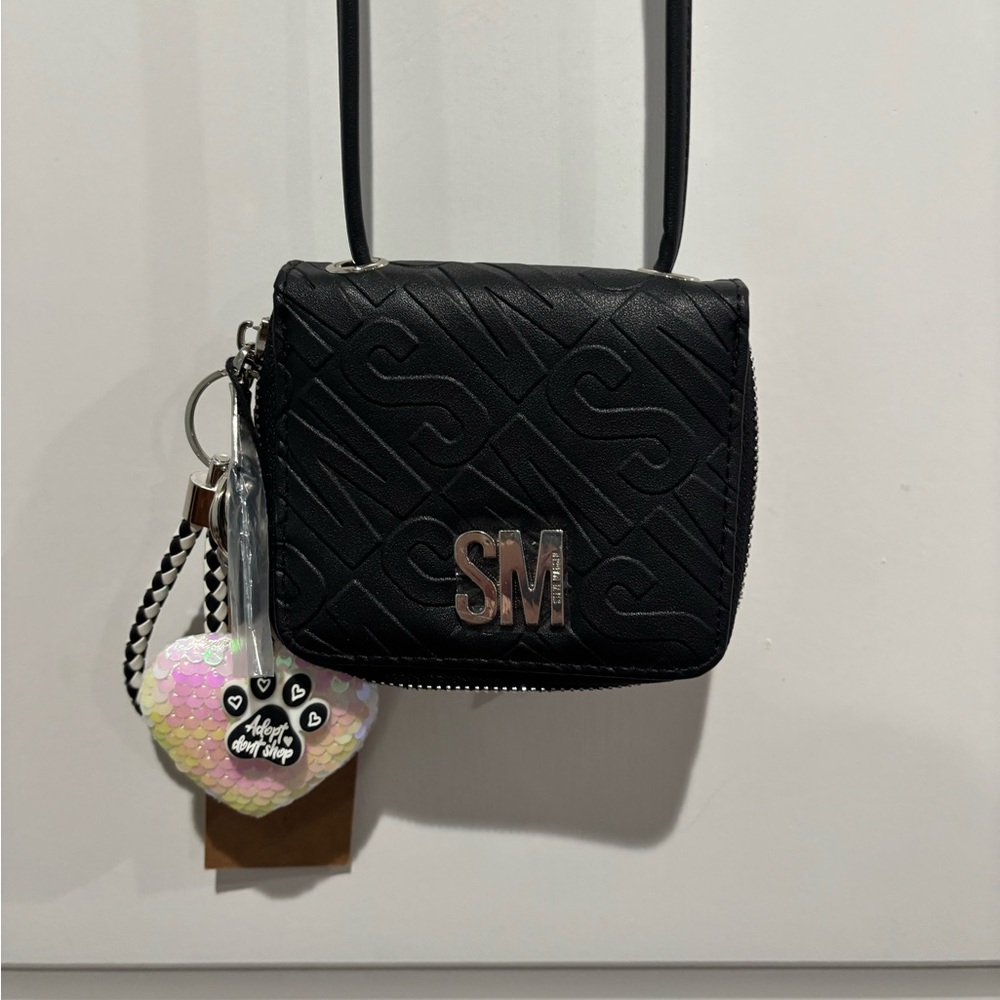 Steve Madden Bchappy Small Black Wallet/Crossbody Bag with charms - Picture 5 of 8